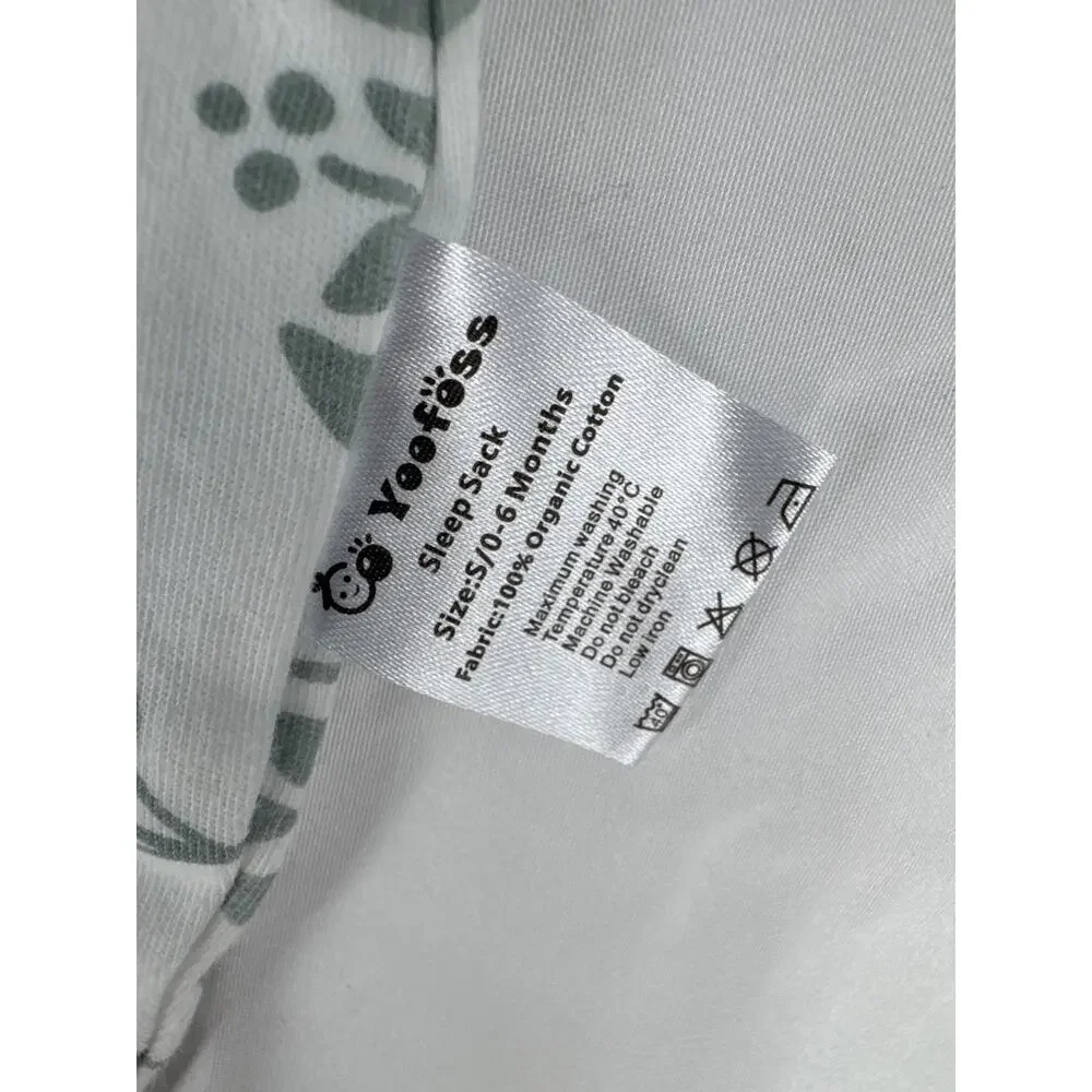 lot of 3 Yoofoss sleep sack leaves print and solid green 0-6m organic cotton